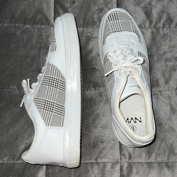 Boohoo Shoes Boohooman Whiteblack Checkered Boat Shoe Poshmark